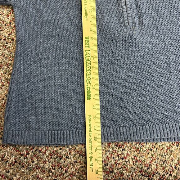 Woolrich Medium Blue Cotton Textured Knit 1/2 Zip Mockneck Sweater Size XL - Picture 12 of 13